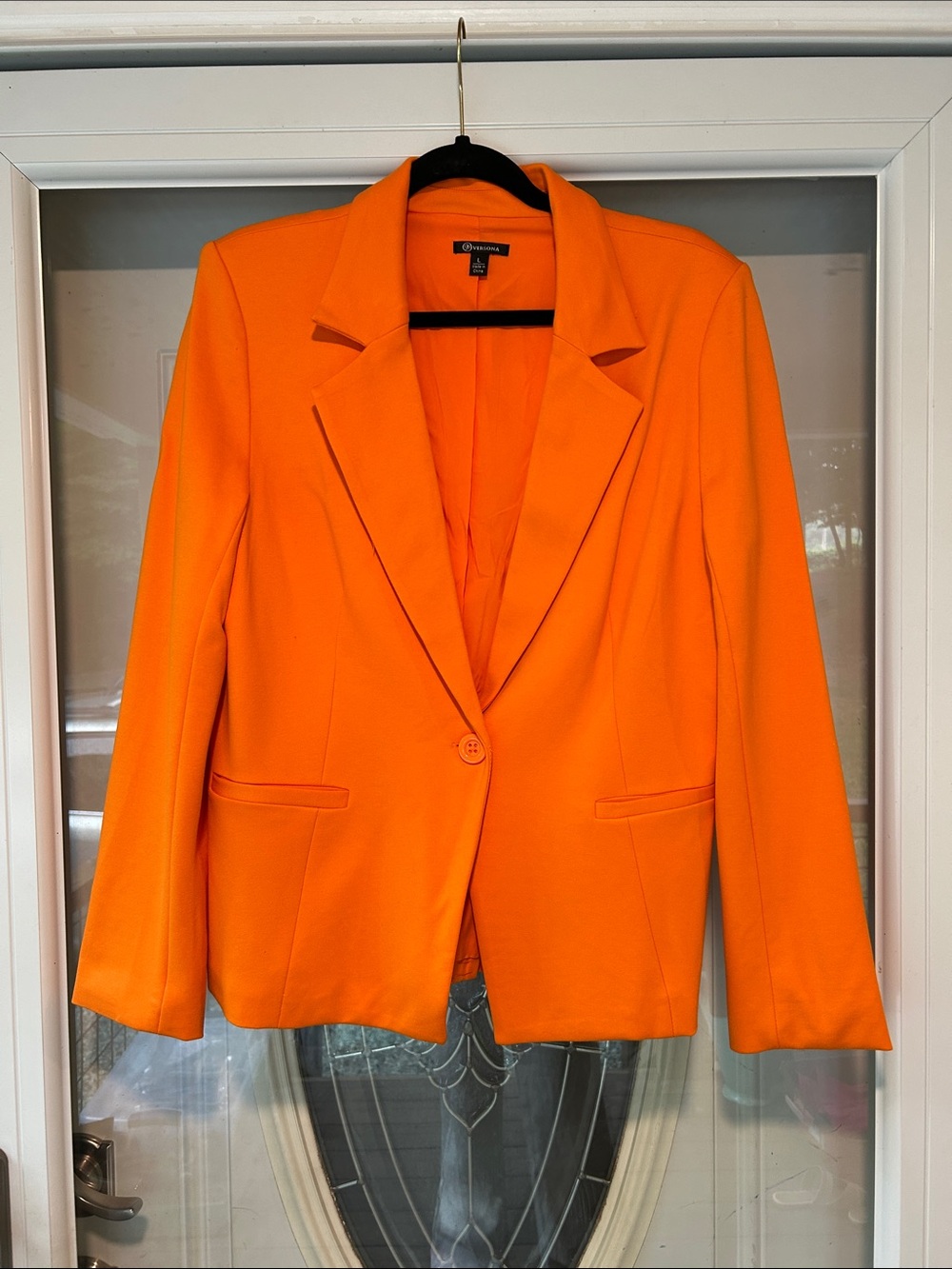 NWOT Versona Bright Orange Single-Button Blazer